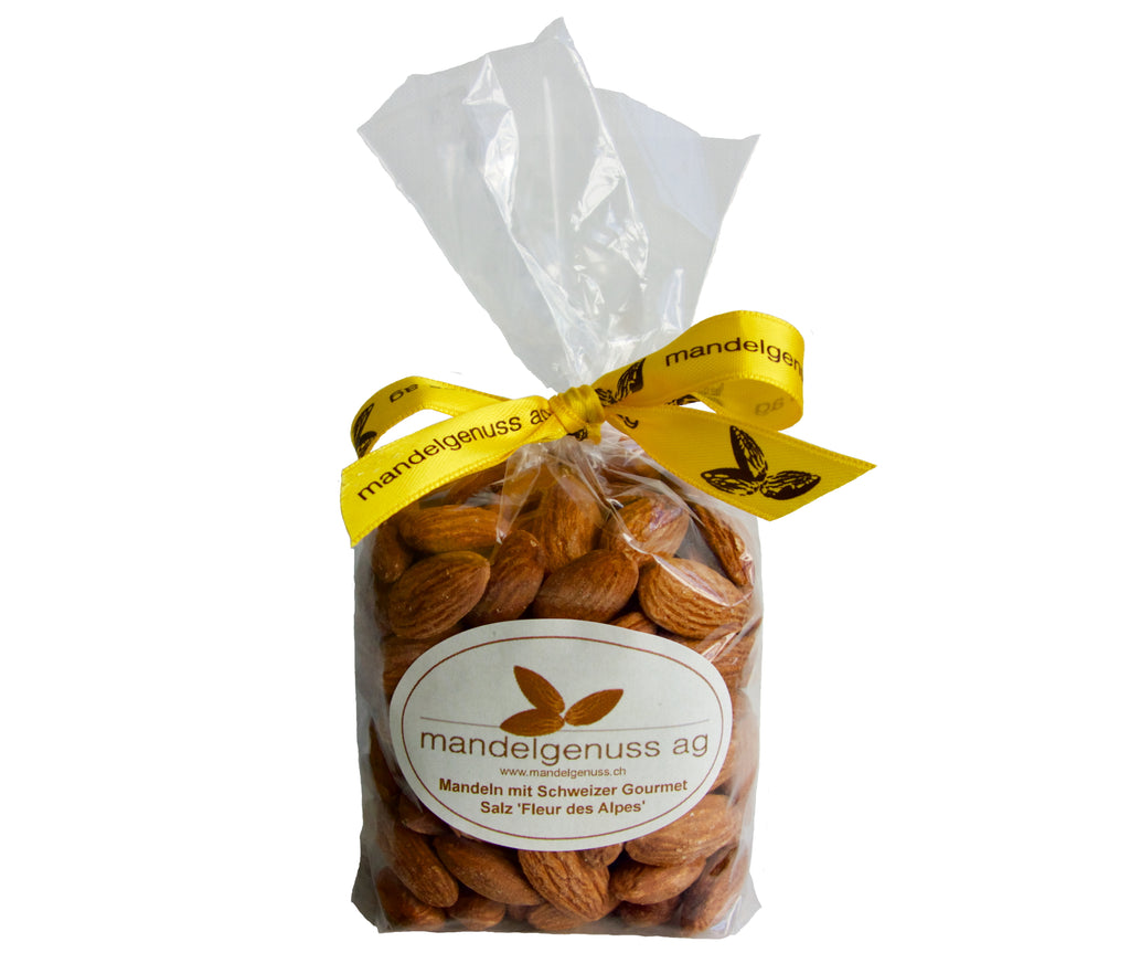 Mandeln mit Schweizer Salz 'Fleur des Alpes' 200g - Kalifornische Mandeln, ein Genuss | mandelgenuss