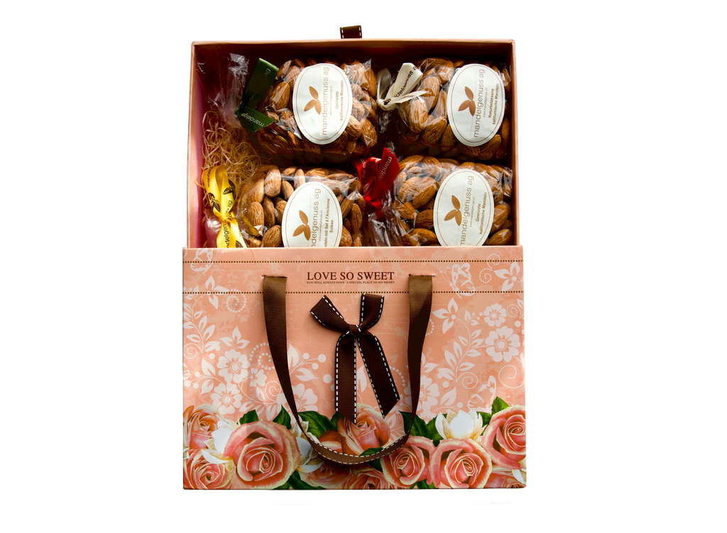 Romantische Geschenkbox - Kalifornische Mandeln, ein Genuss | mandelgenuss