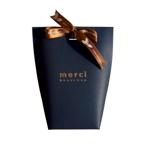 Edle Geschenktüte «Merci» (Schwarz)