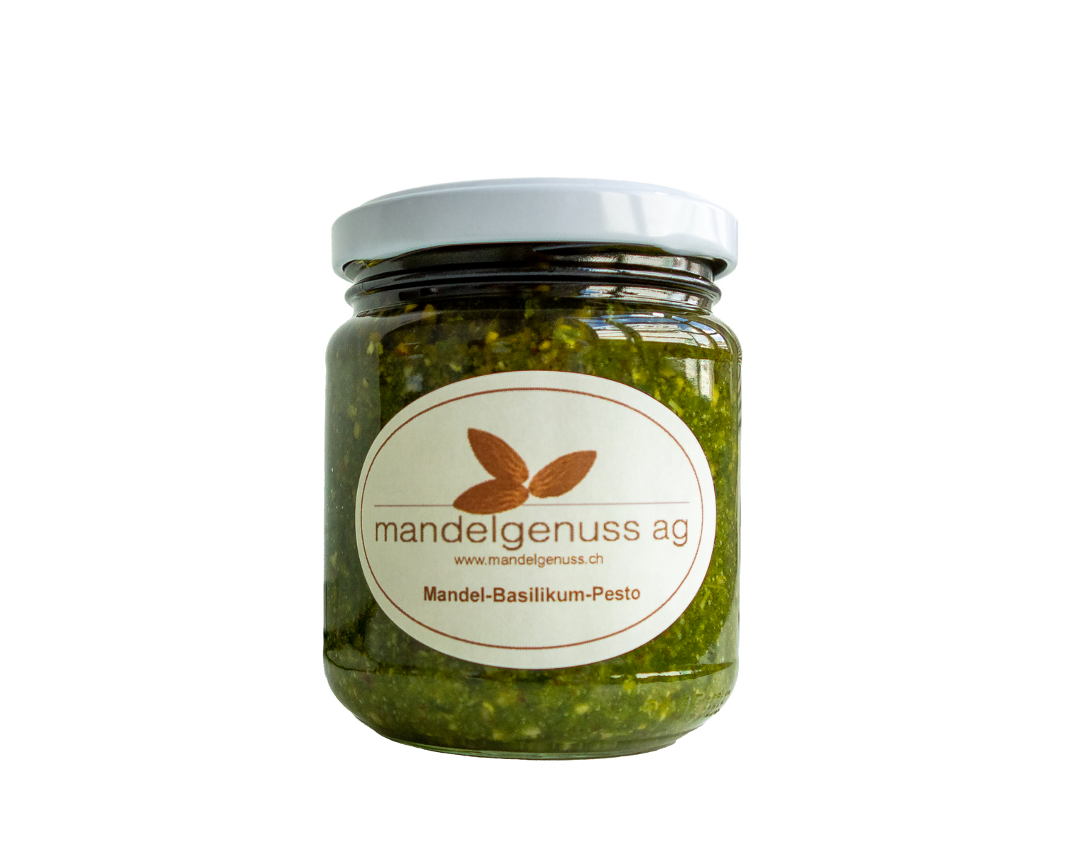 Mandel-Basilikum-Pesto 200g - Kalifornische Mandeln, ein Genuss | mandelgenuss 