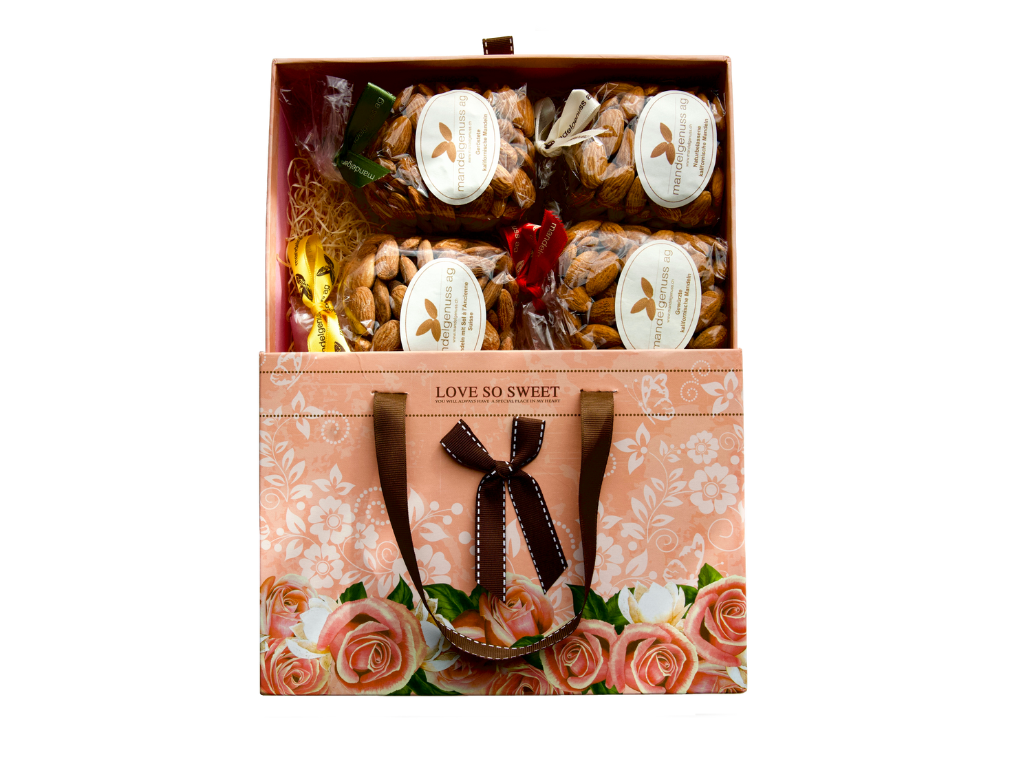 Romantische Geschenkbox - Kalifornische Mandeln, ein Genuss | mandelgenuss 