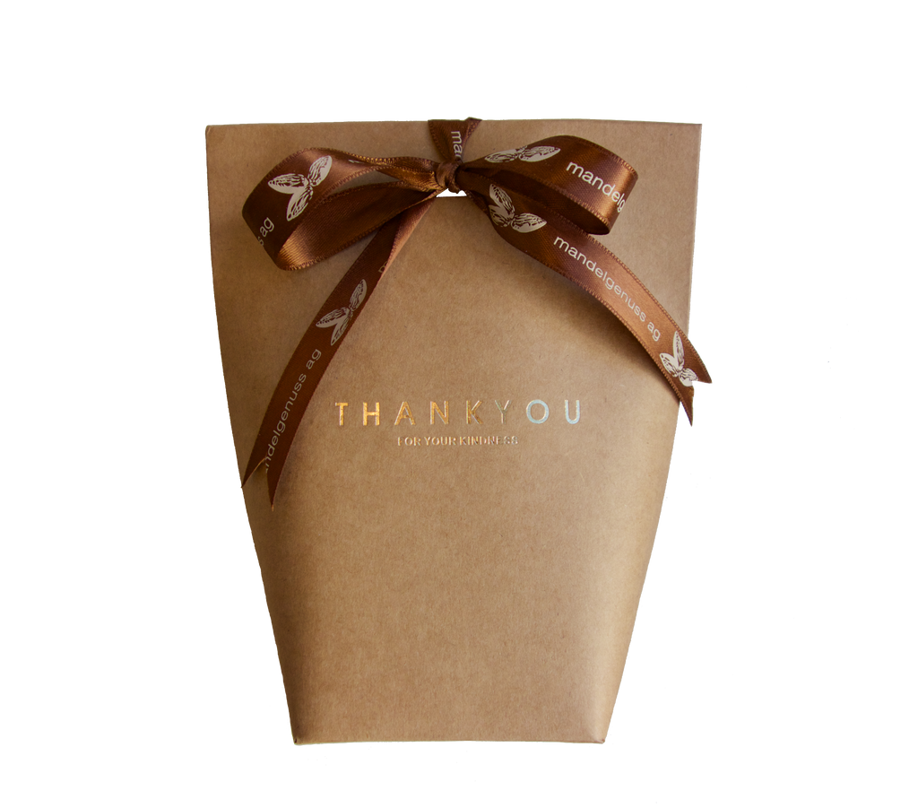 Edle Geschenktüte "Thank You" - Kalifornische Mandeln, ein Genuss | mandelgenuss 
